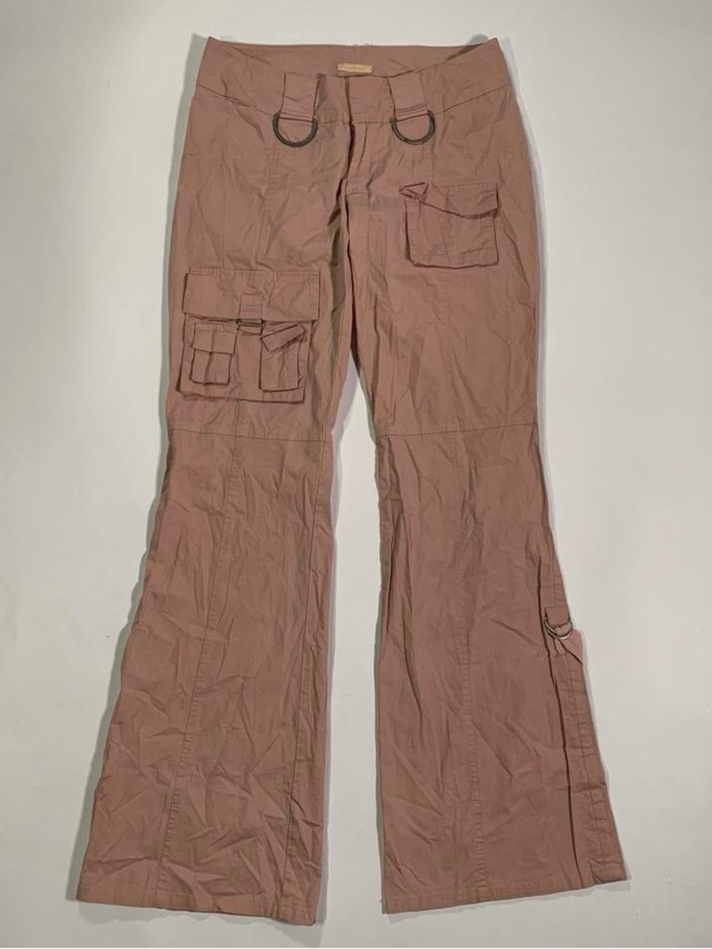 Forever 21 Pink Low Rise Cargo Flare Pants 3 Vintage Y2K